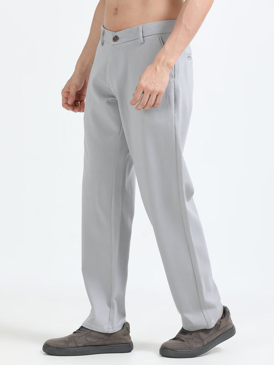 Men Tencil Leisure Trousers-Lt Grey