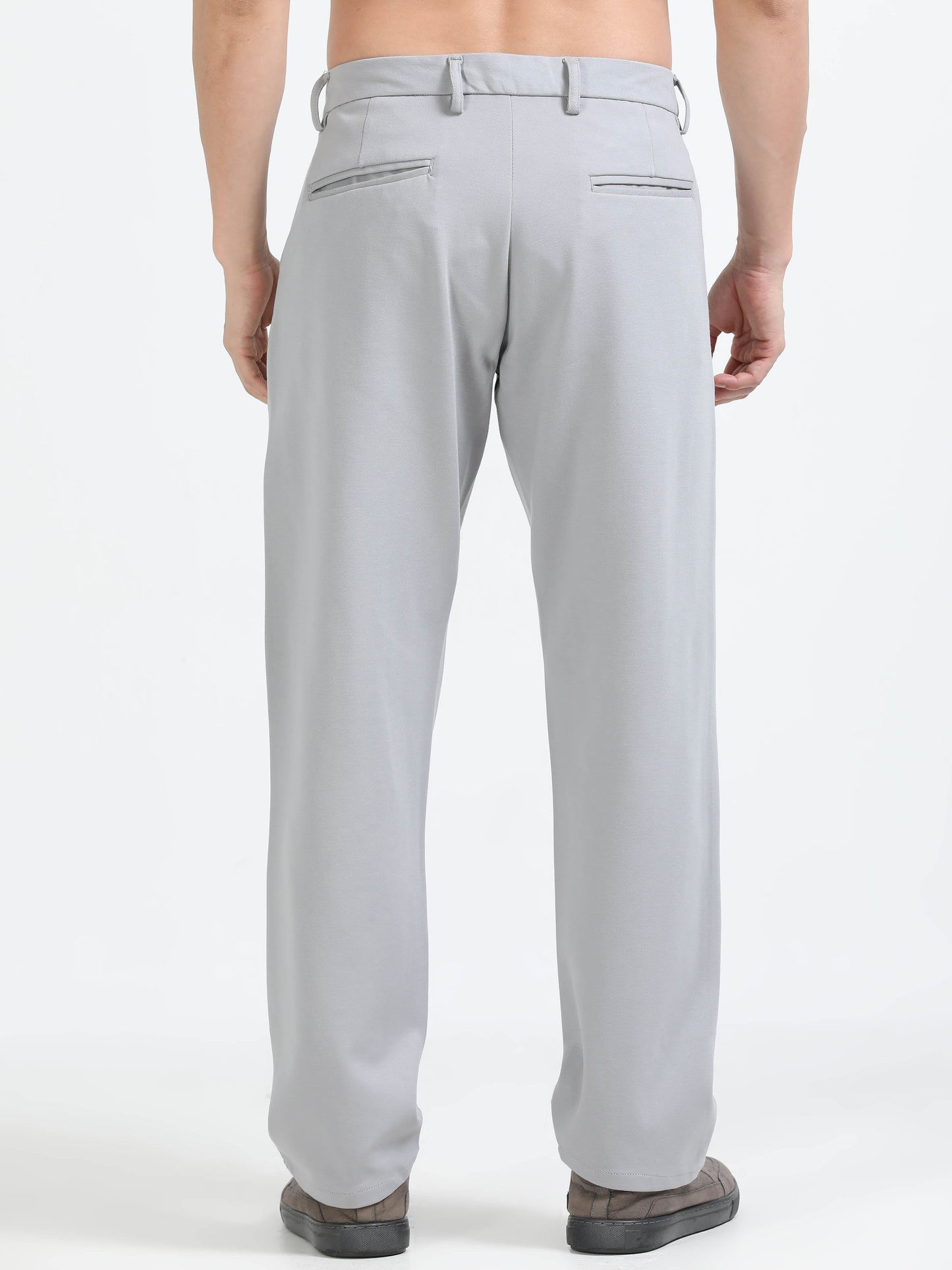 Men Tencil Leisure Trousers-Lt Grey