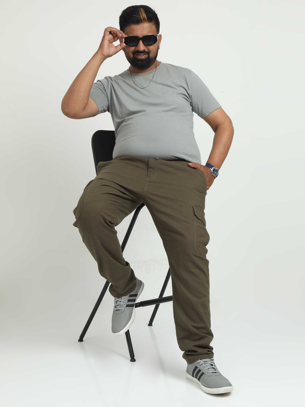 Men Lazy Linen Plus - Olive