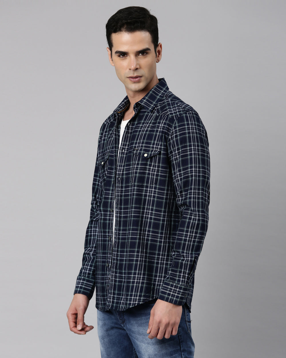 Swing Blue Checkered Shirt