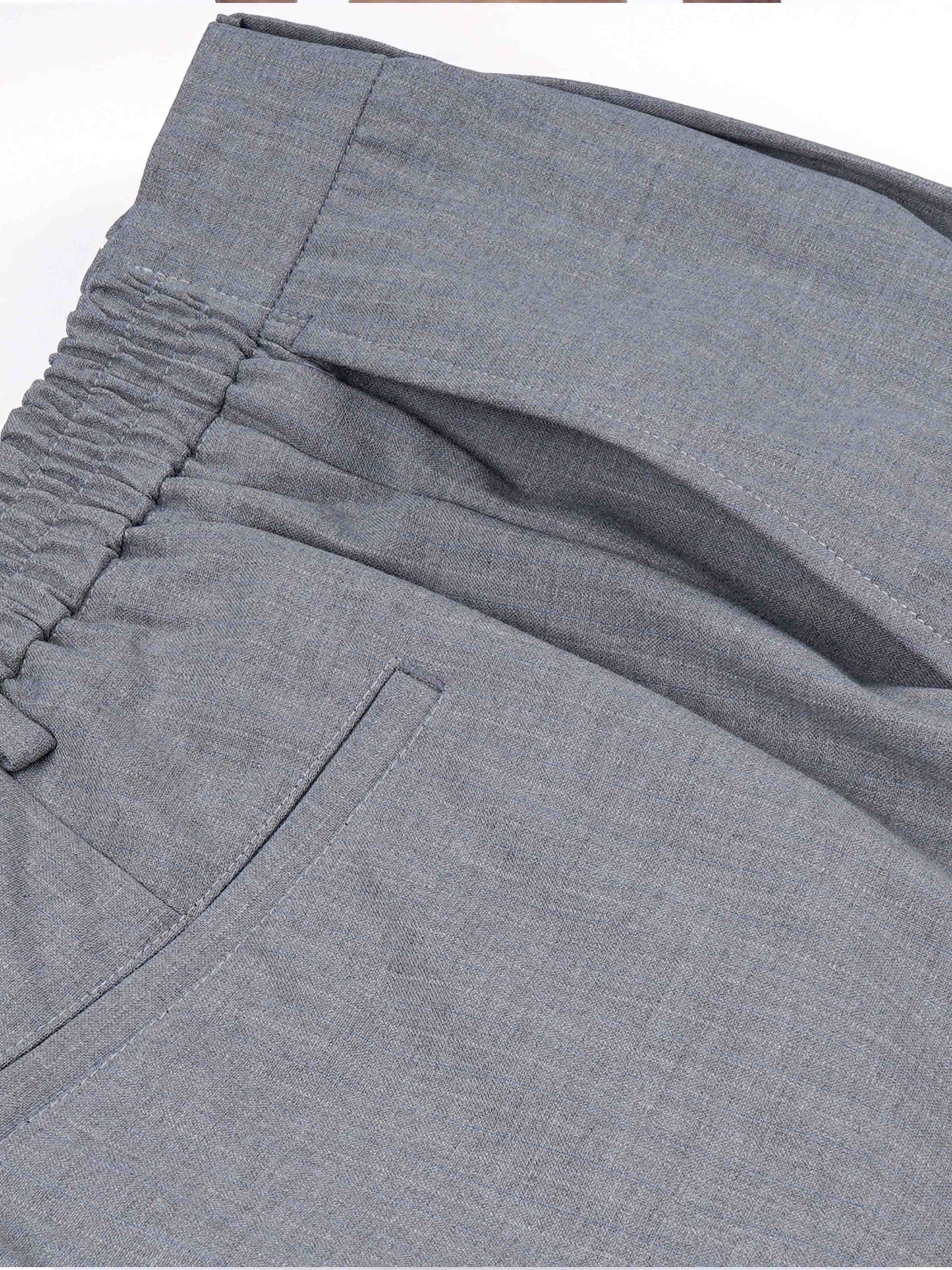 Soft Miracle Dark Grey Striped Relaxed Pants