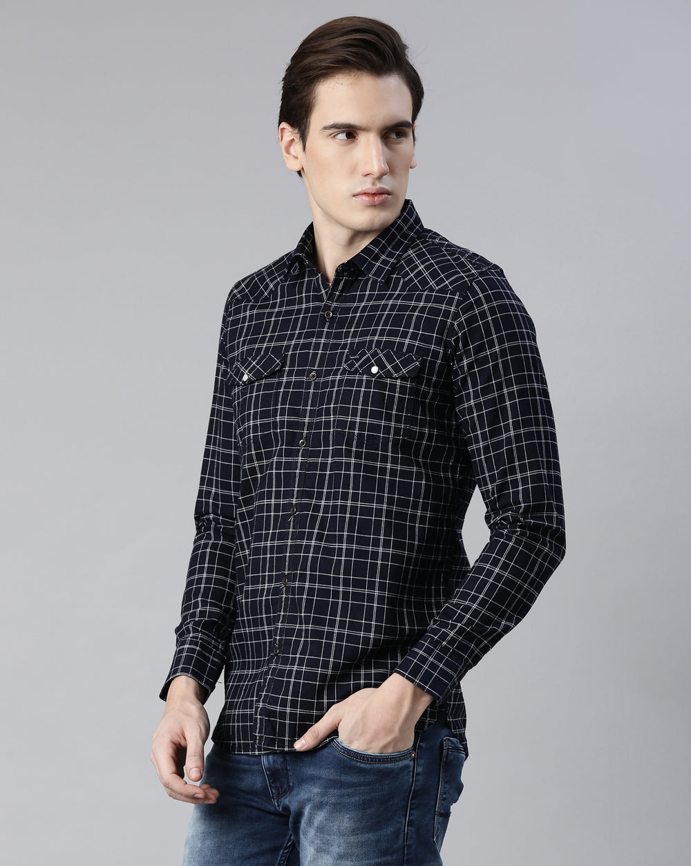 Swing Midnight Blue Checkered Shirt