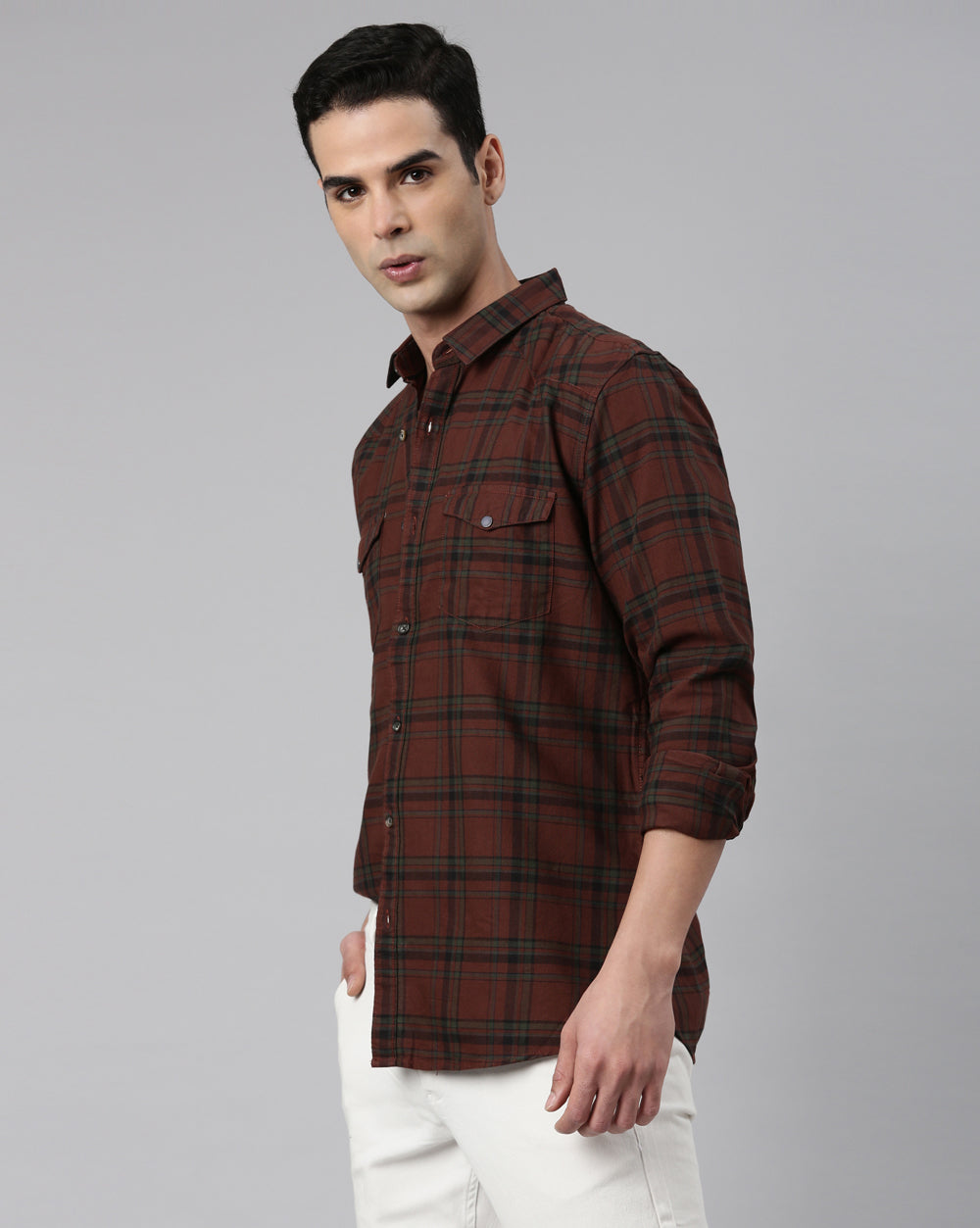 Swing Maroon Plaid Shirt