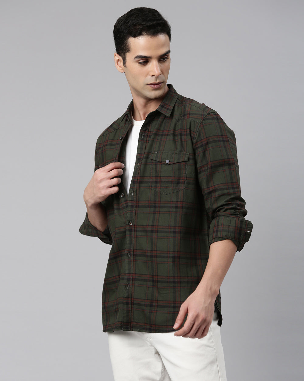 Swing Olive Plaid Shirt
