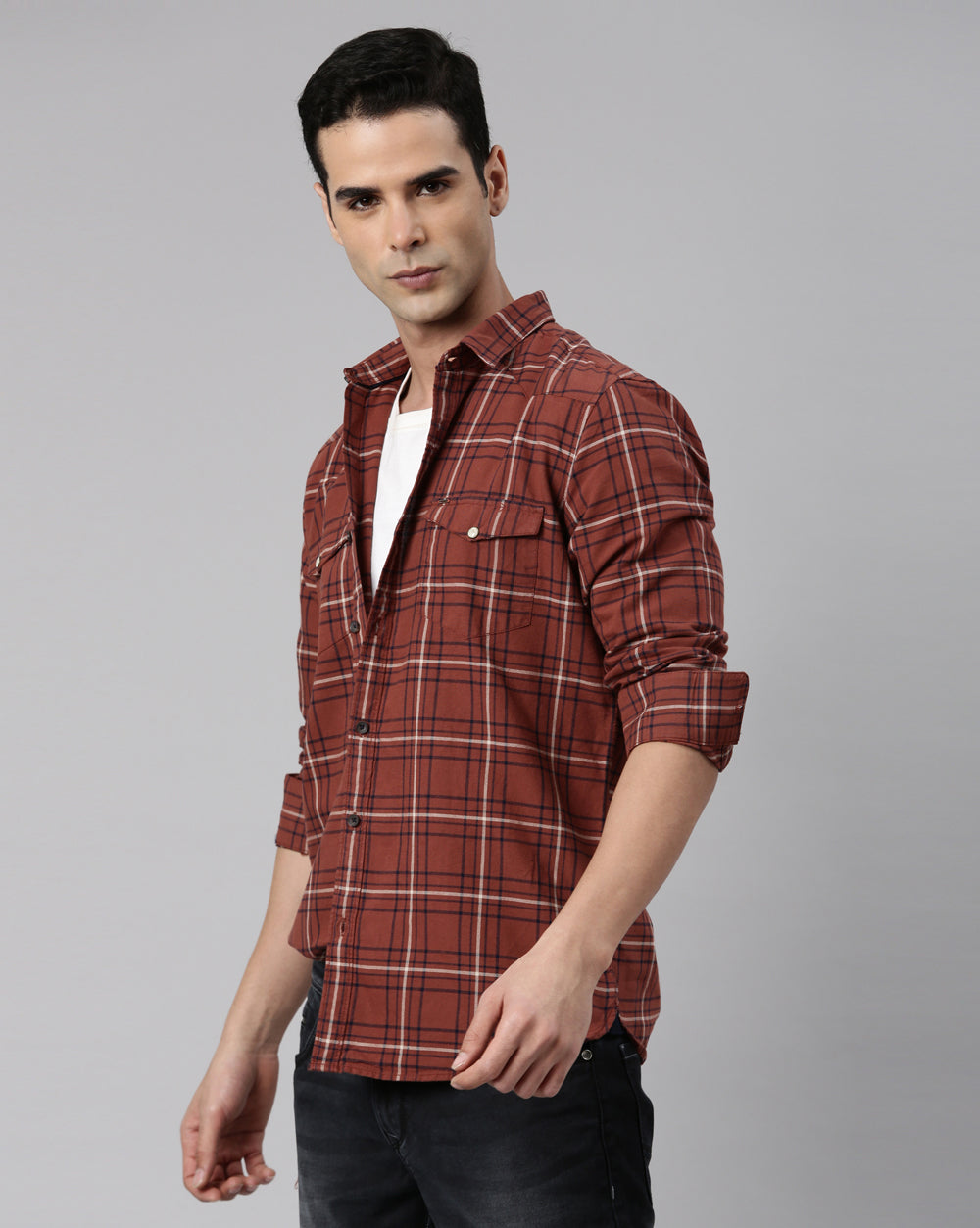 Swing Rust Checkered Shirt