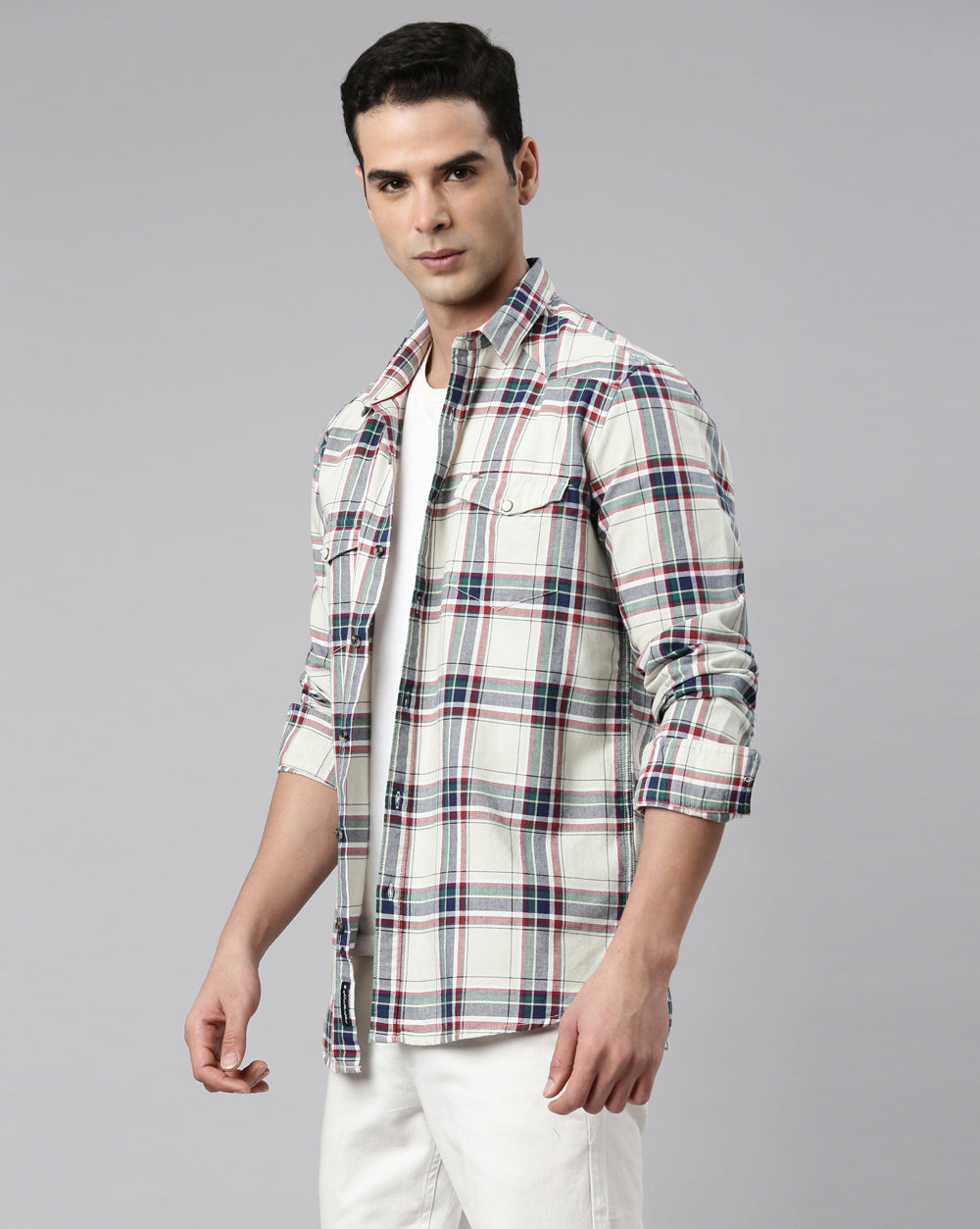 Swing Ivory Windowpane Shirt