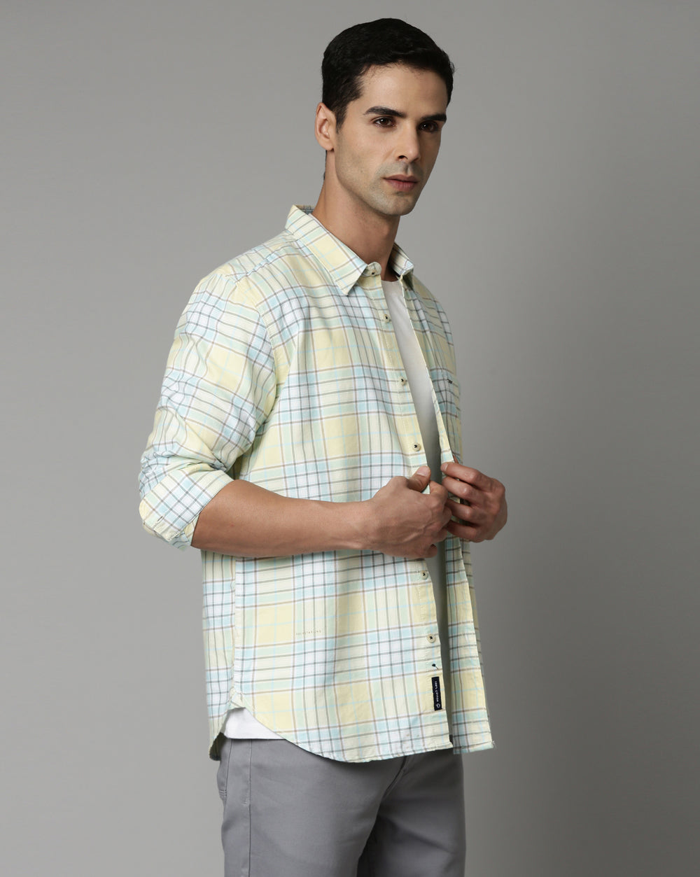 Sway Lemon Yellow Checkered Shirt
