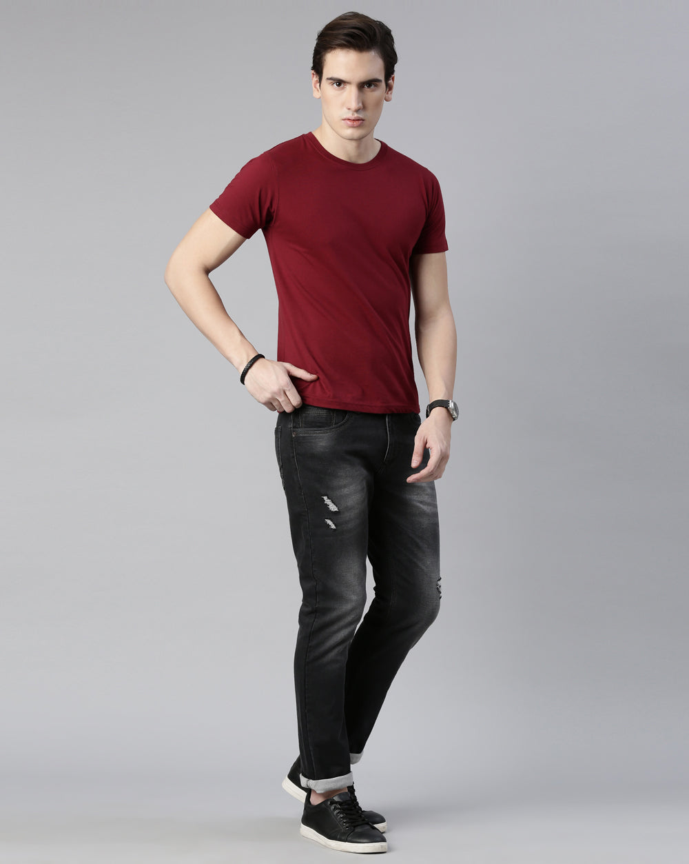 Distressed Black Denim