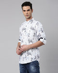 Abstract Print Kurta White