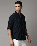 Men's Indigo Printed Denim Shirt