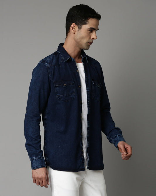 Denim Indigo Double Pocket Shirt