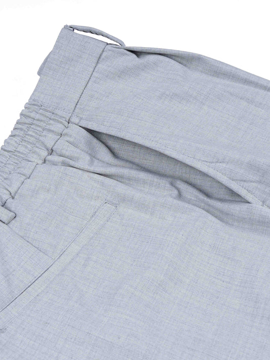 Soft Miracle Light Grey Striped Relaxed Pants