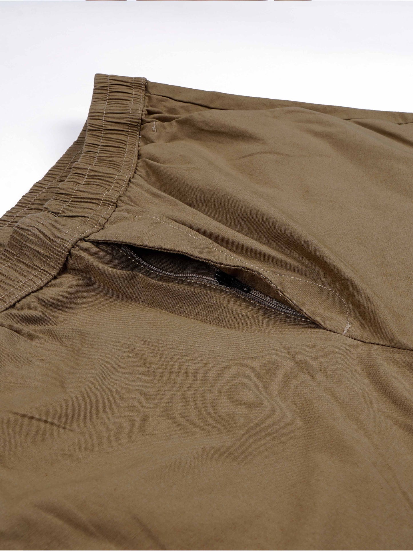 Relaxed Light Cotton Khaki Joggers