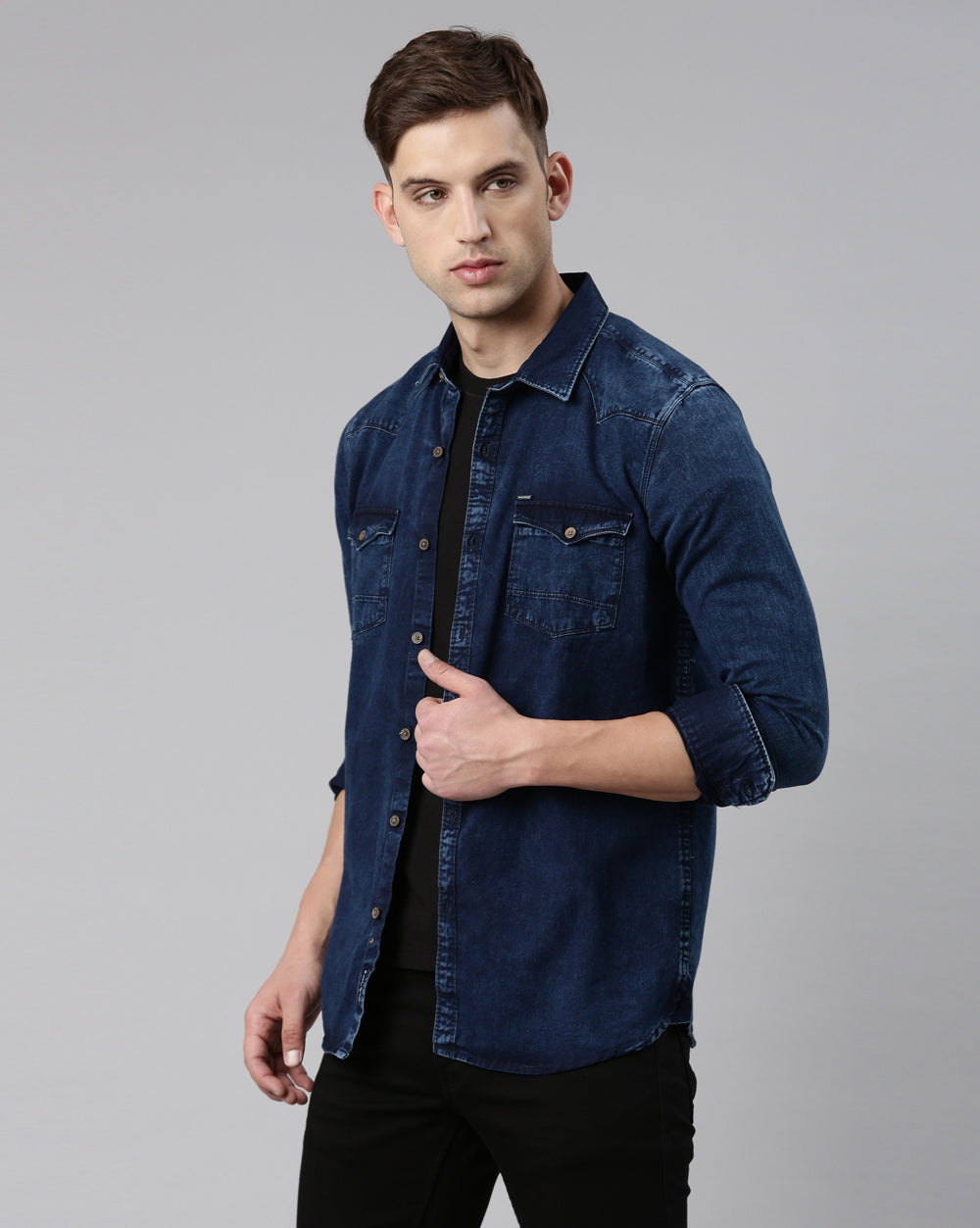 Indigo Double Pocket Denim Shirt