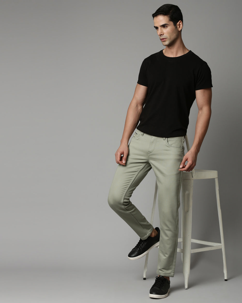 Pistachio Green Colored Denim