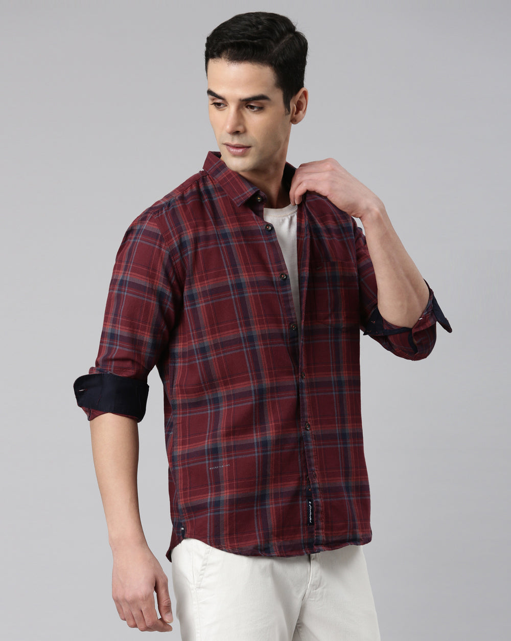 Sway Maroon Checkered Shirt