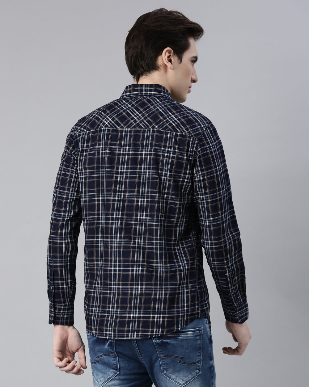 Swing Indigo Blue Checkered Shirt