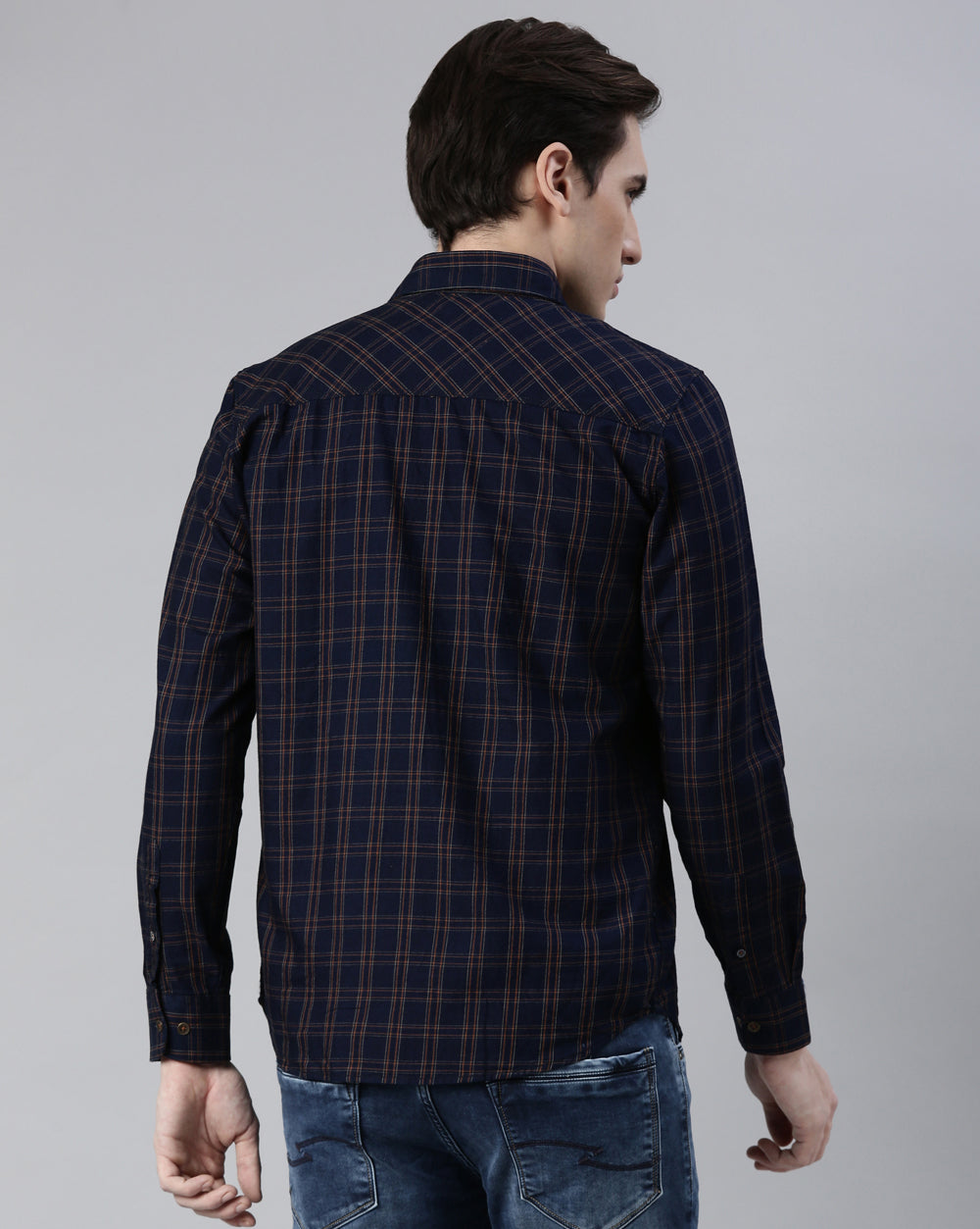 Swing Indigo Khaki Checkered Shirt