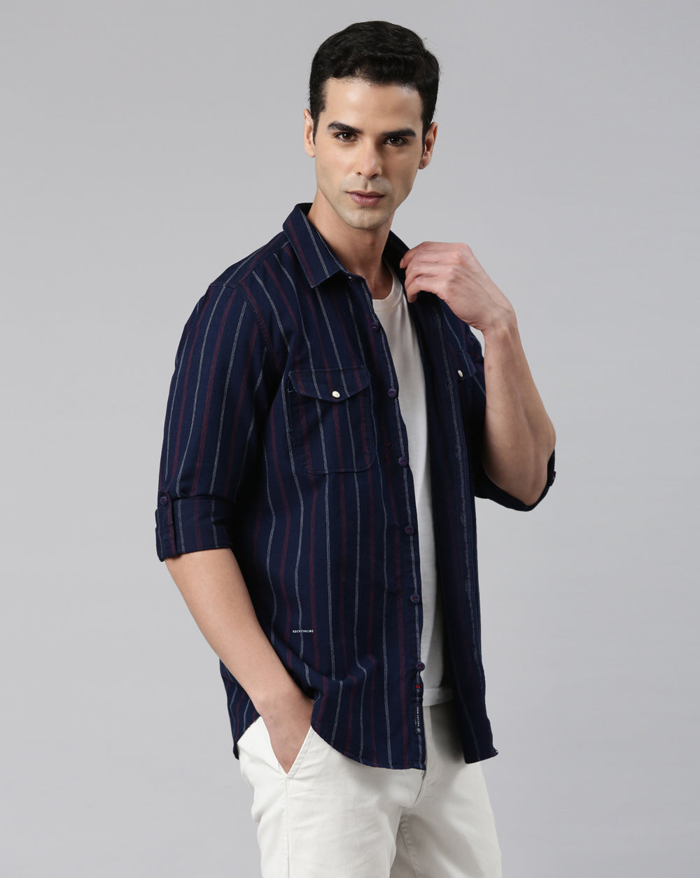 Men's Indigo Striped Shirt