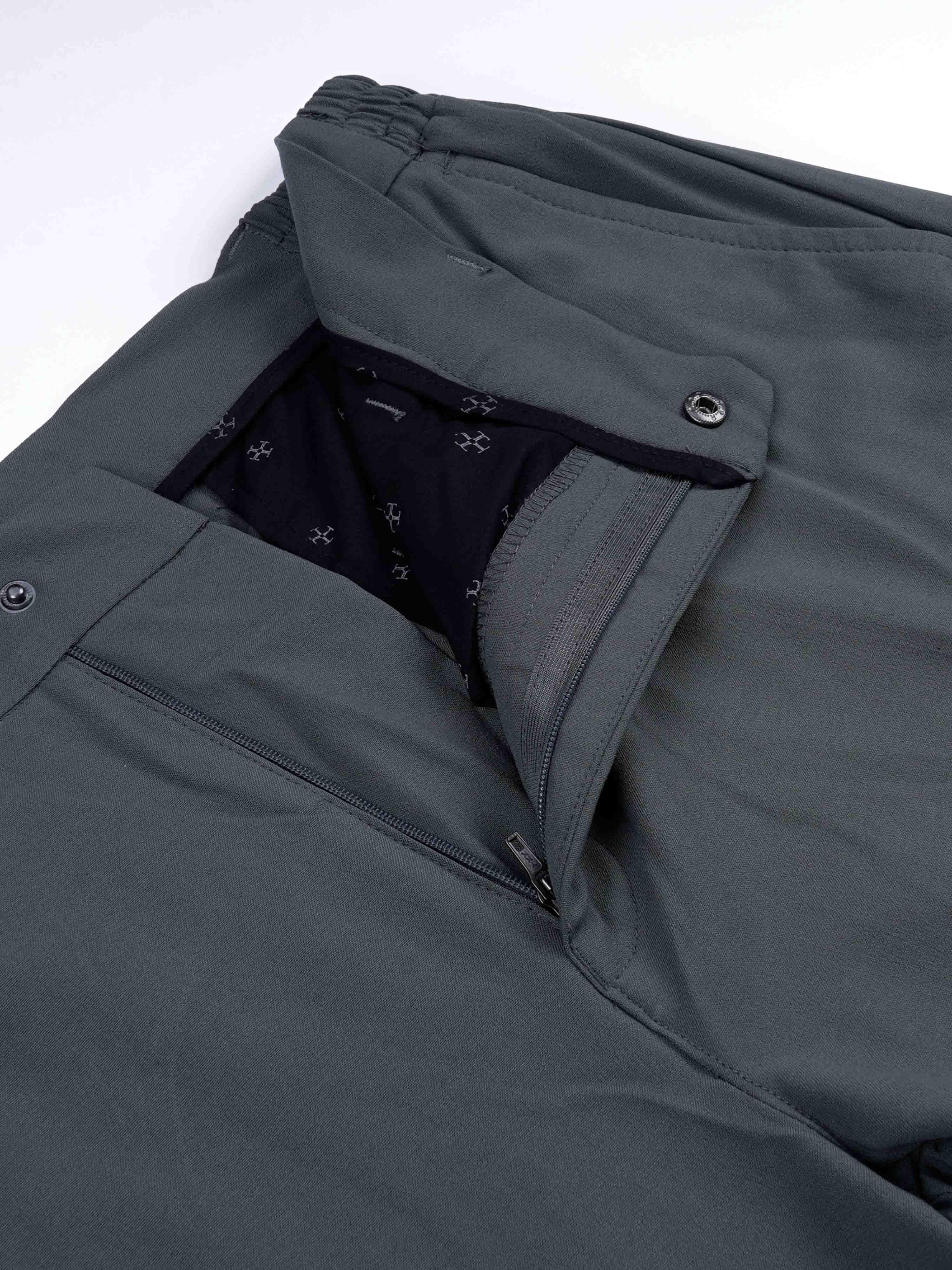 Soft Handle Tailored Dark Grey Trousers