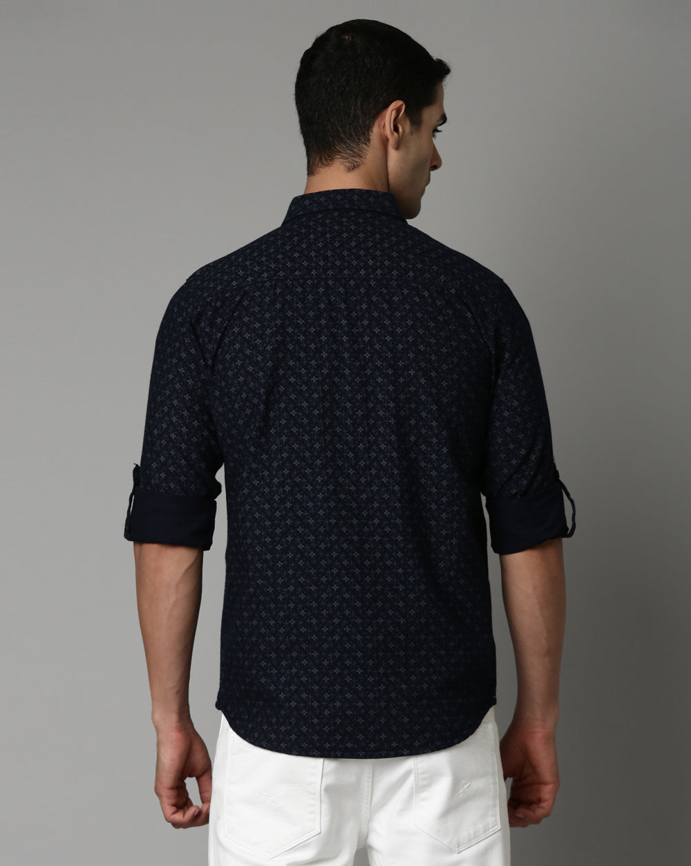 Men's Indigo Printed Denim Shirt