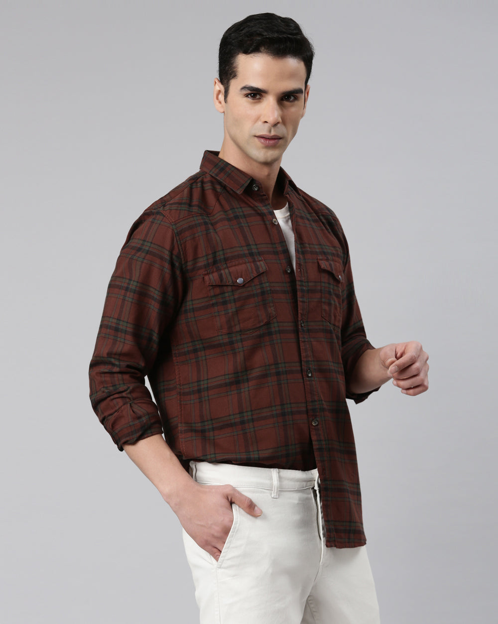 Swing Maroon Plaid Shirt