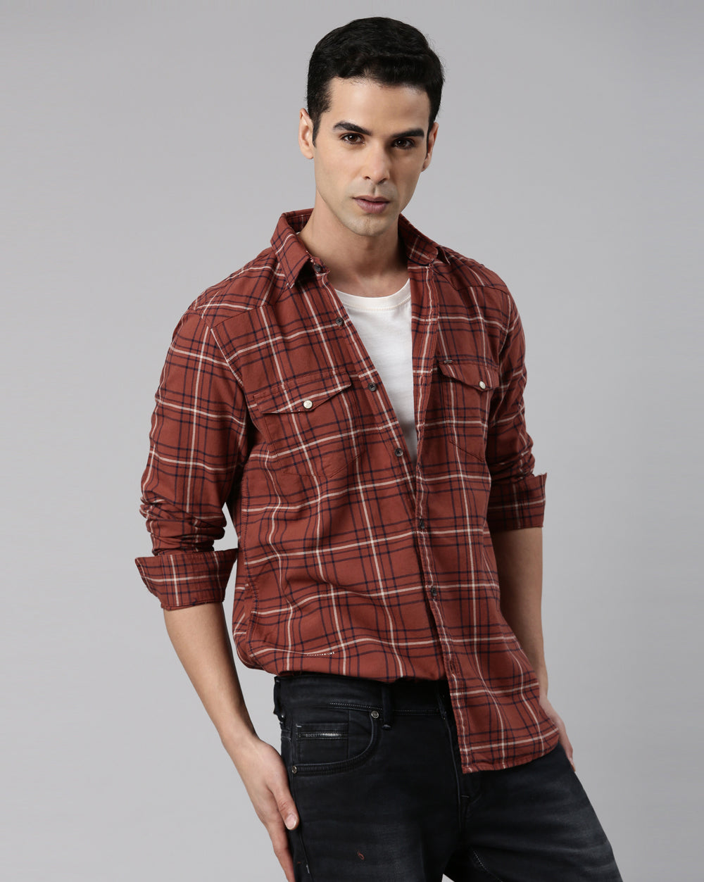 Swing Rust Checkered Shirt