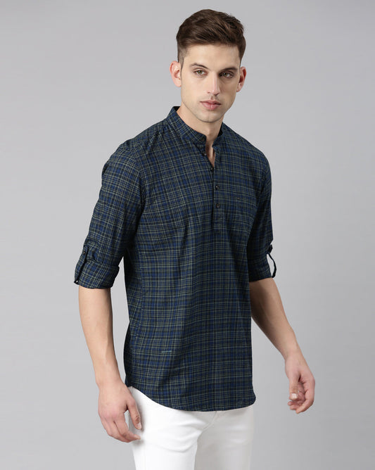 Checkered Kurta Blue
