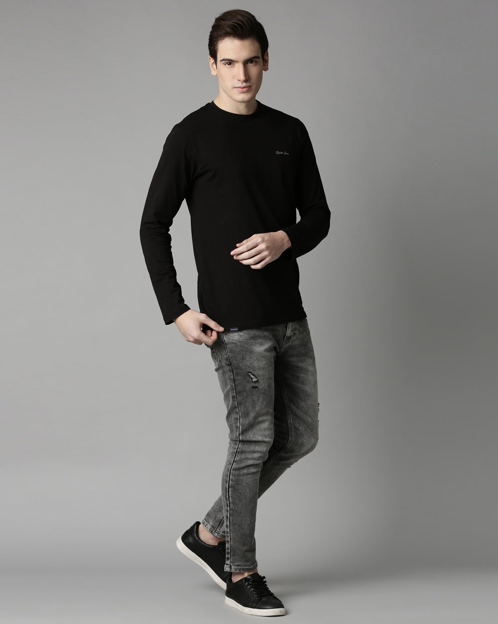 Distressed Grey Denim
