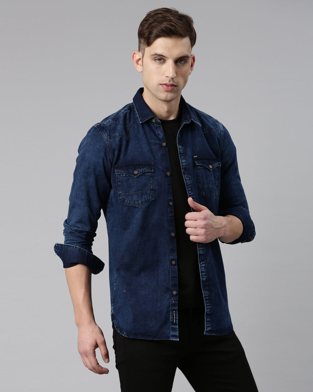 Indigo Double Pocket Denim Shirt