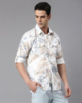 Blue & Beige Printed Shirt