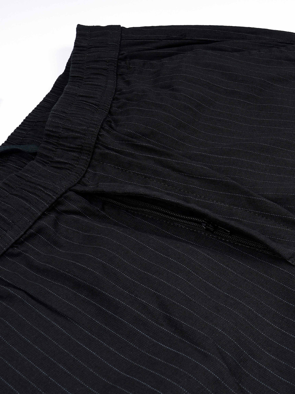 Relaxed Striped Olive Cotton Pants