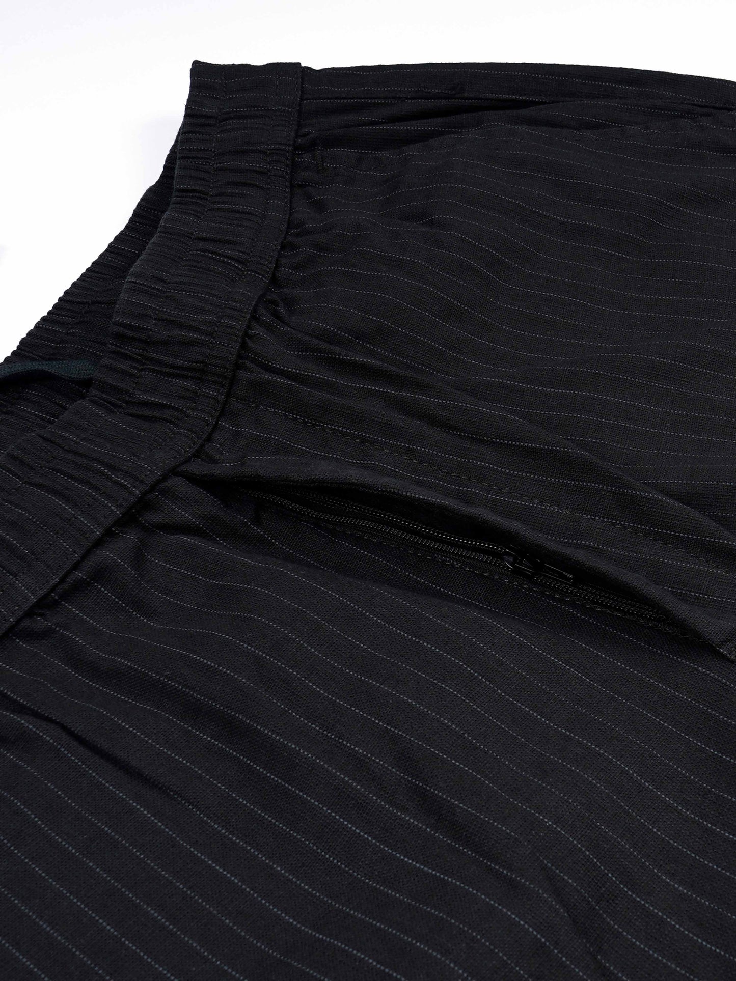 Relaxed Striped Olive Cotton Pants