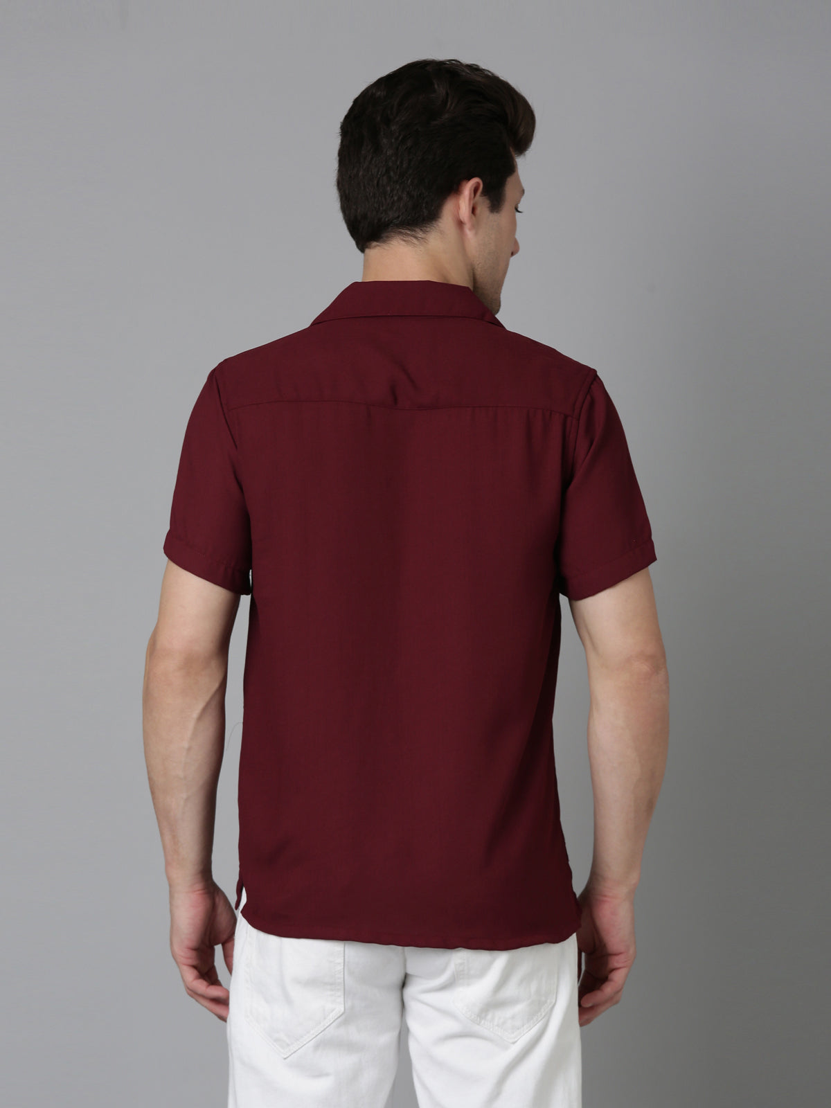 Men Hippie Oversized Shirt - Wine Red