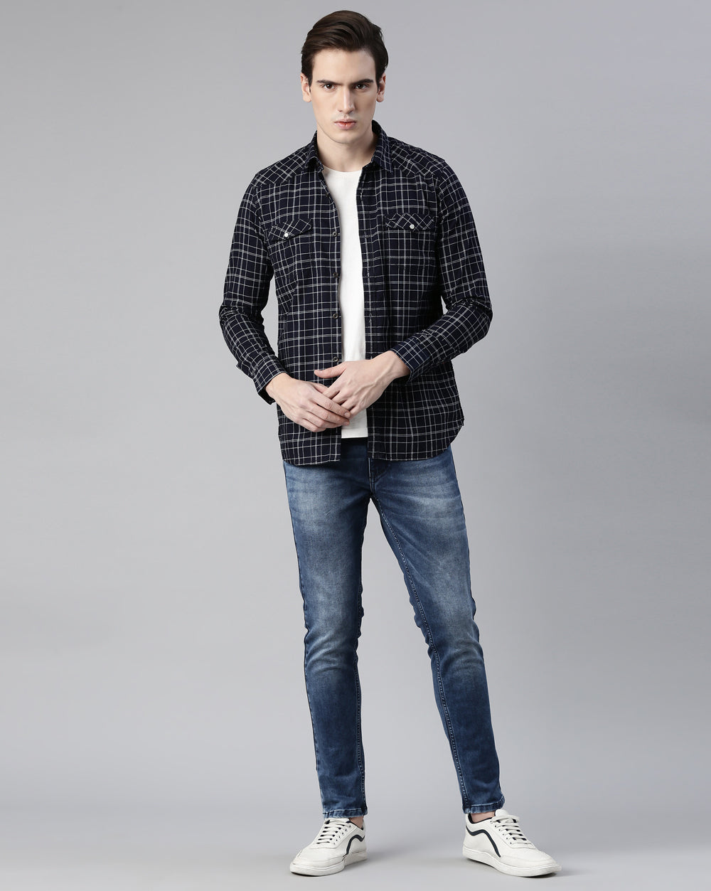 Swing Midnight Blue Checkered Shirt