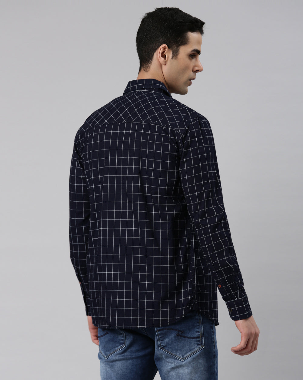Swing Indigo Navy Checkered Shirt