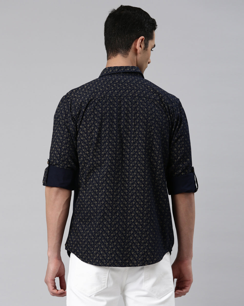 Indigo Slim Fit Printed Shirt