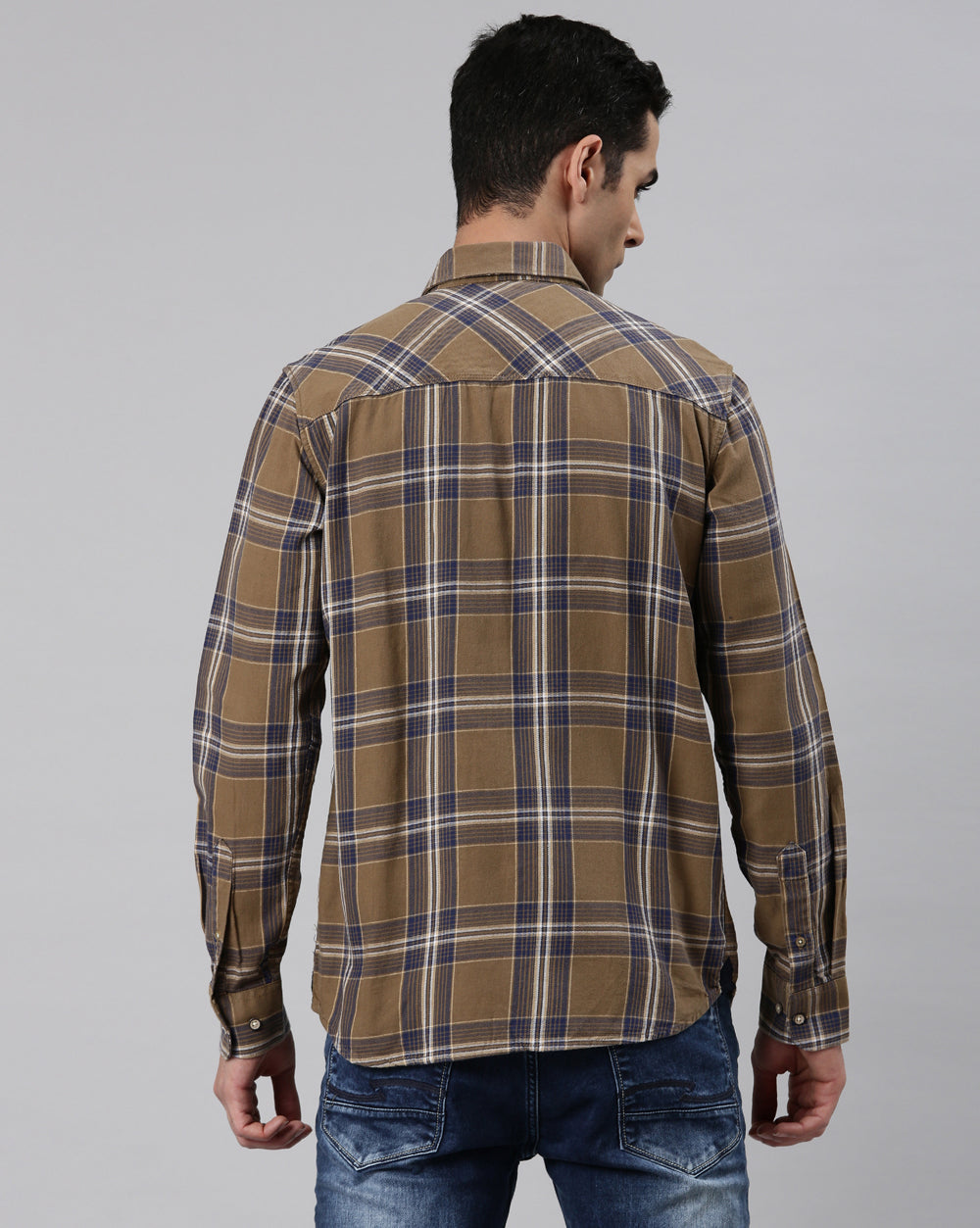 Sway Khaki Checkered Shirt