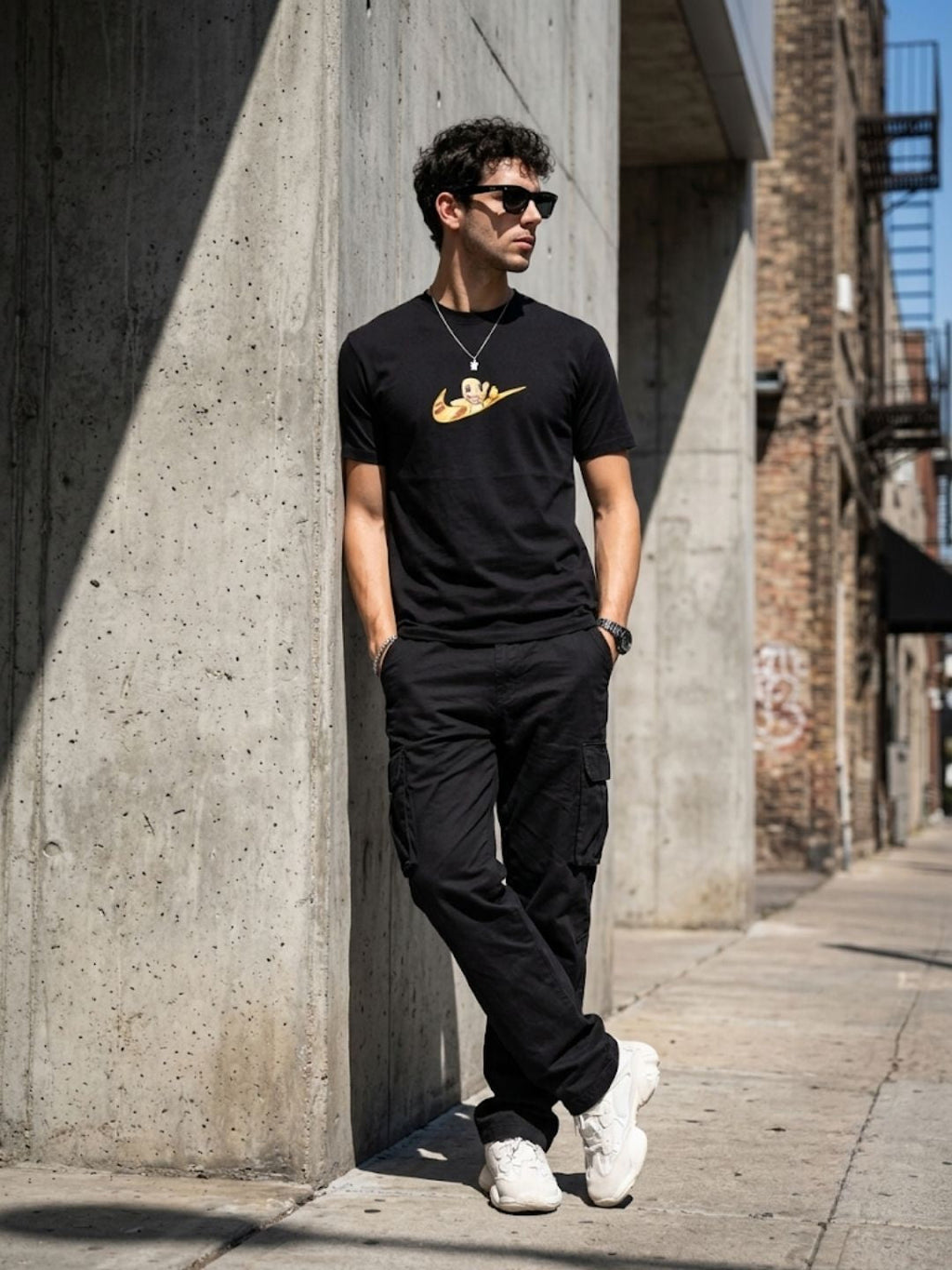 Black Round Neck Bio Wash Single Jersey