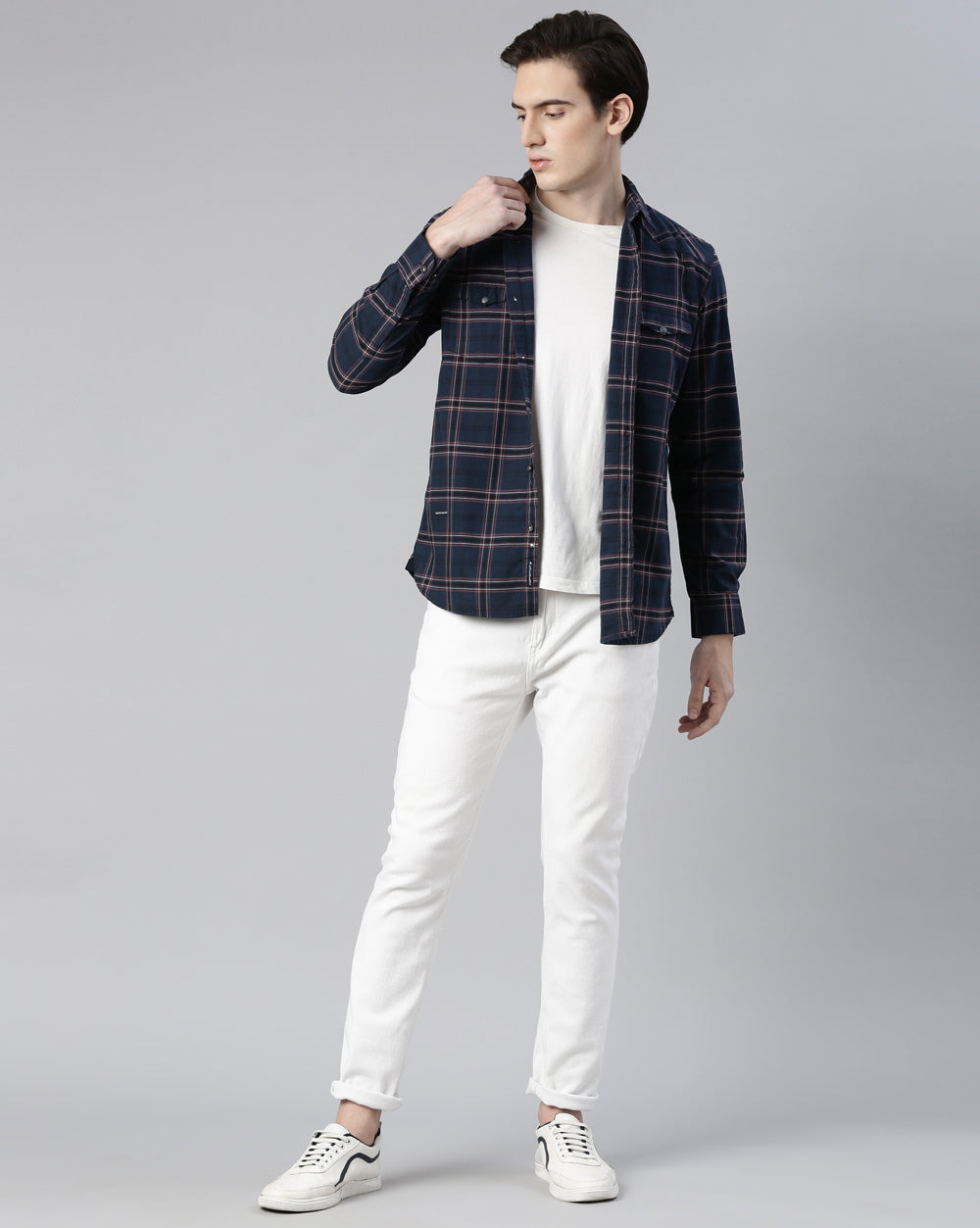 Swing Blue Windowpane Checkered Shirt