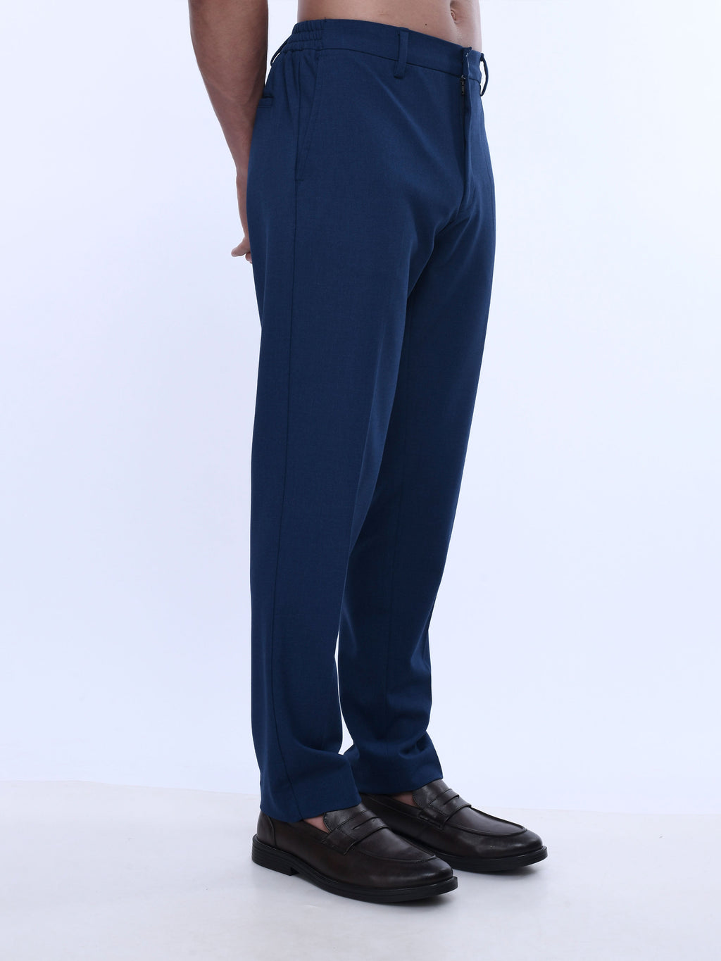 Soft Handle Tailored Blue Trousers