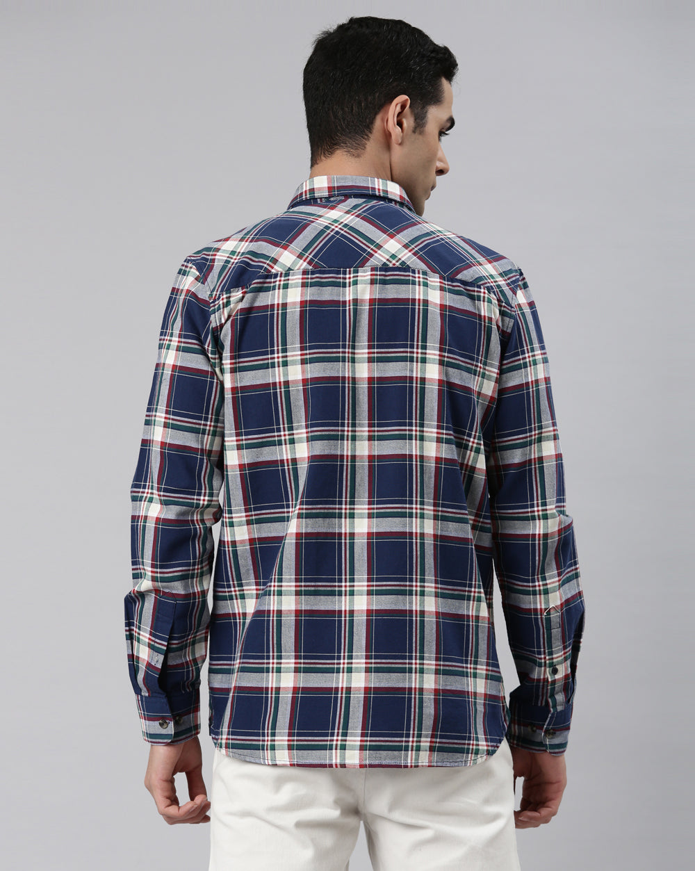 Swing Navy Blue Windowpane Shirt