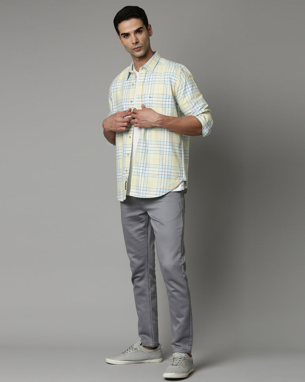 Sway Lemon Yellow Checkered Shirt
