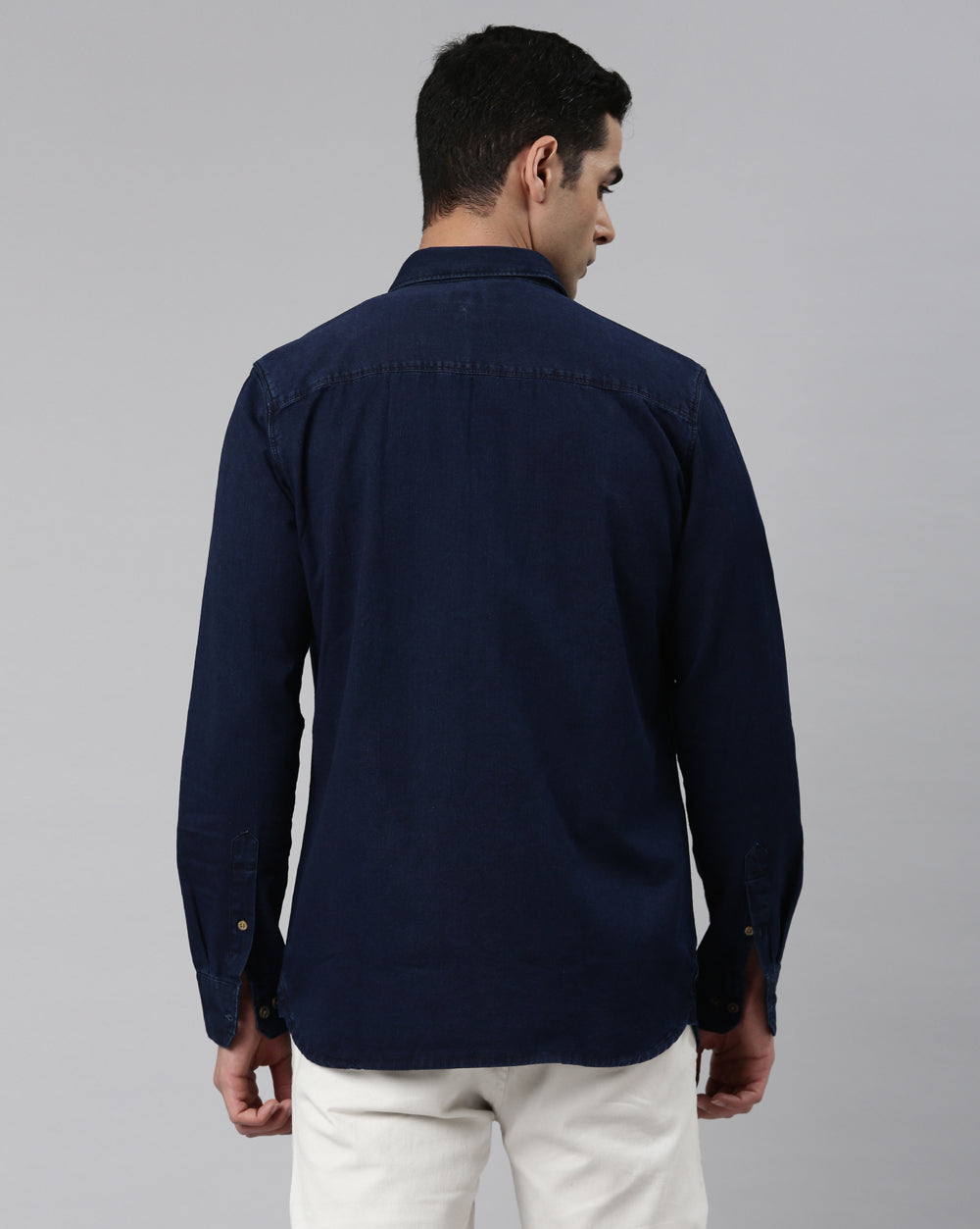 Indigo Solid Denim Shirt