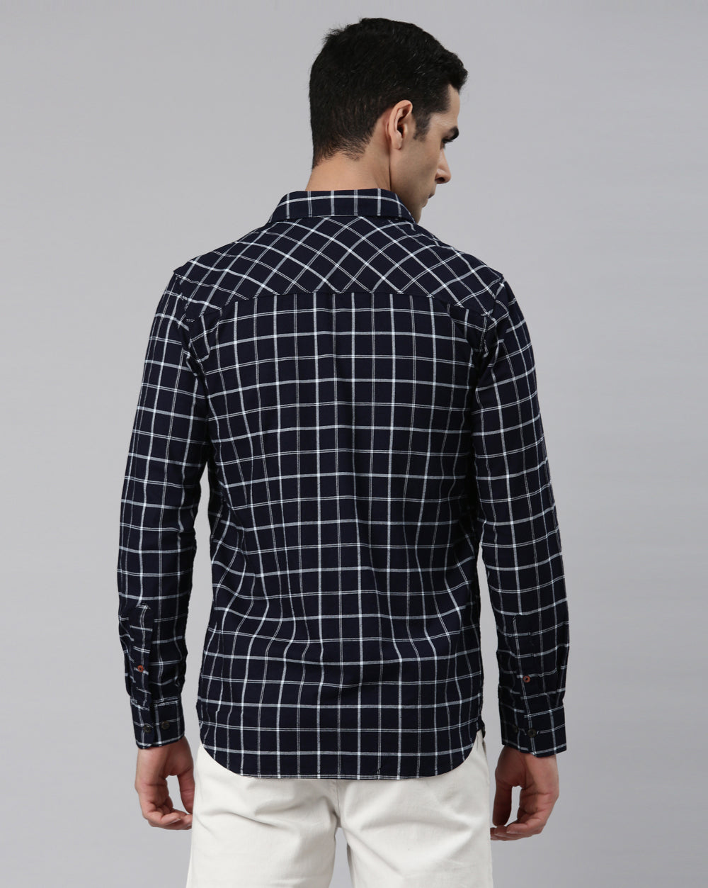 Swing Dark Blue Checkered Shirt