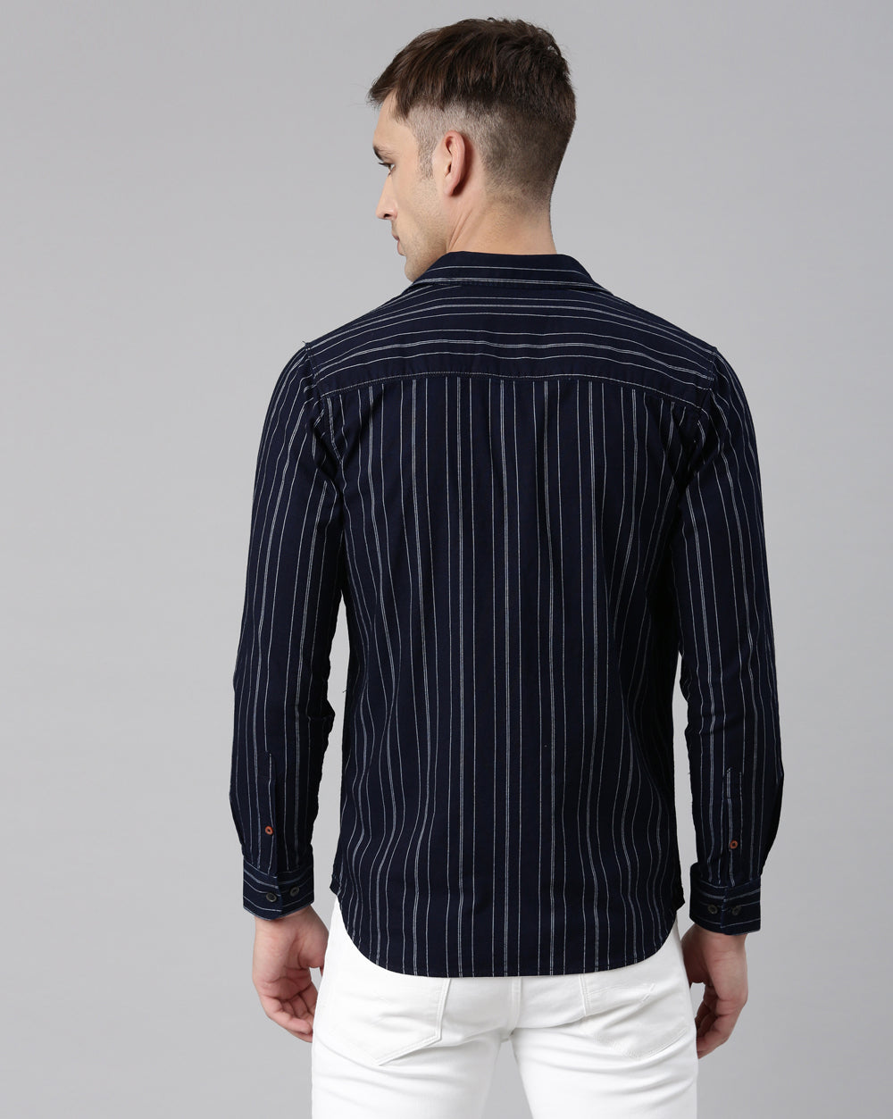 Indigo Striped Denim Shirt