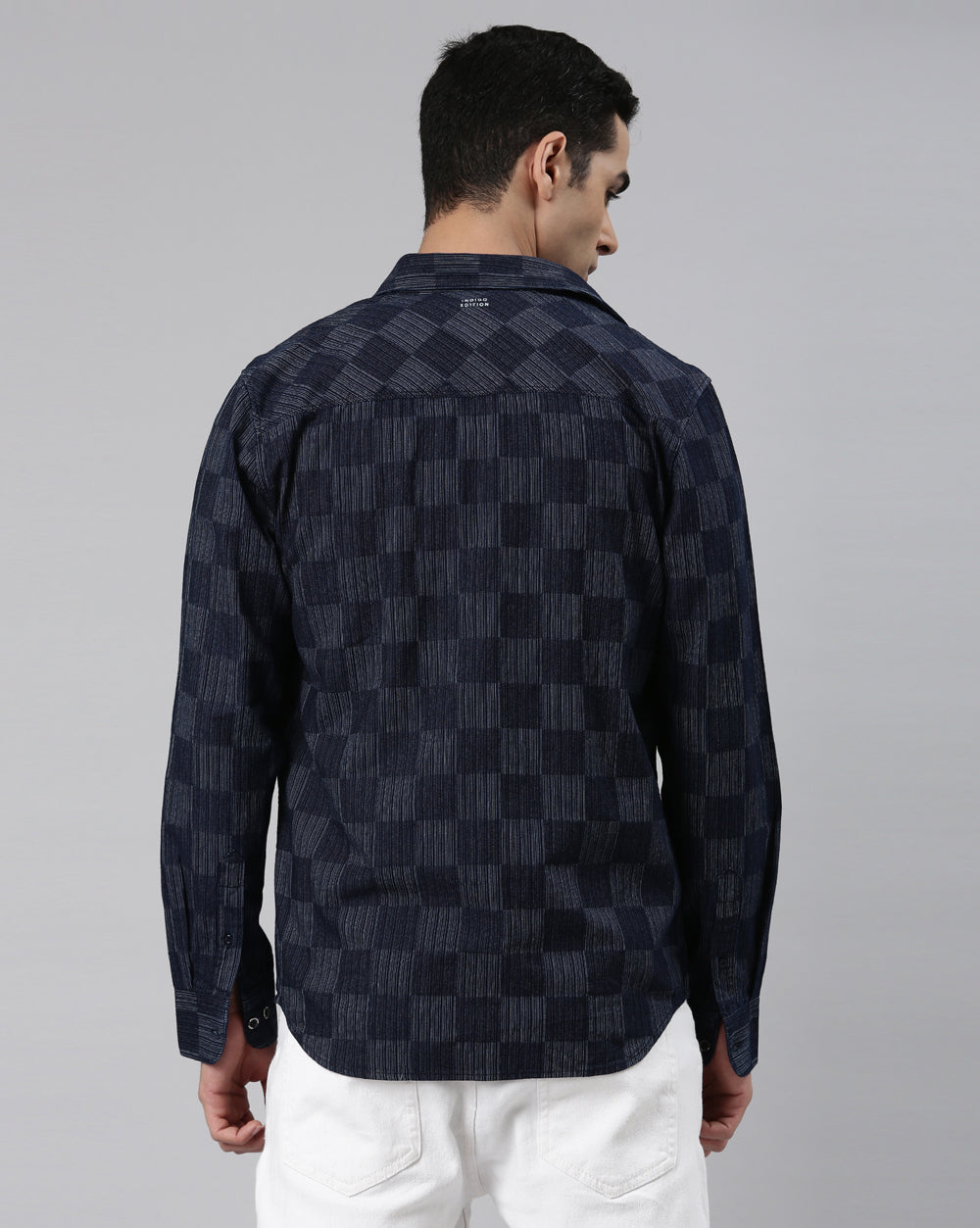 Indigo Double Pocket Checkered Shirt