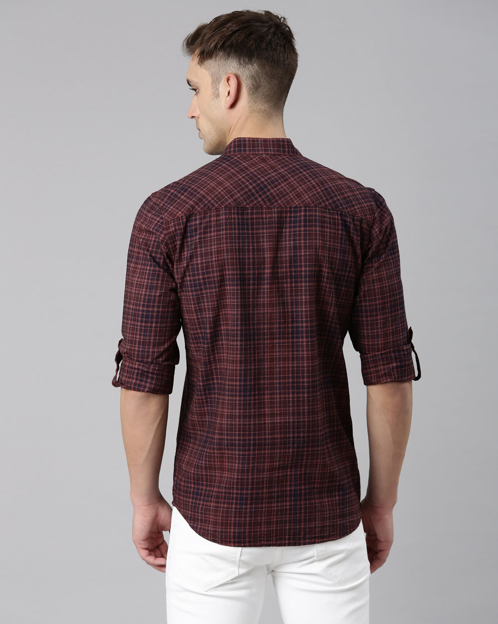 Checkered Kurta Indigo Rust