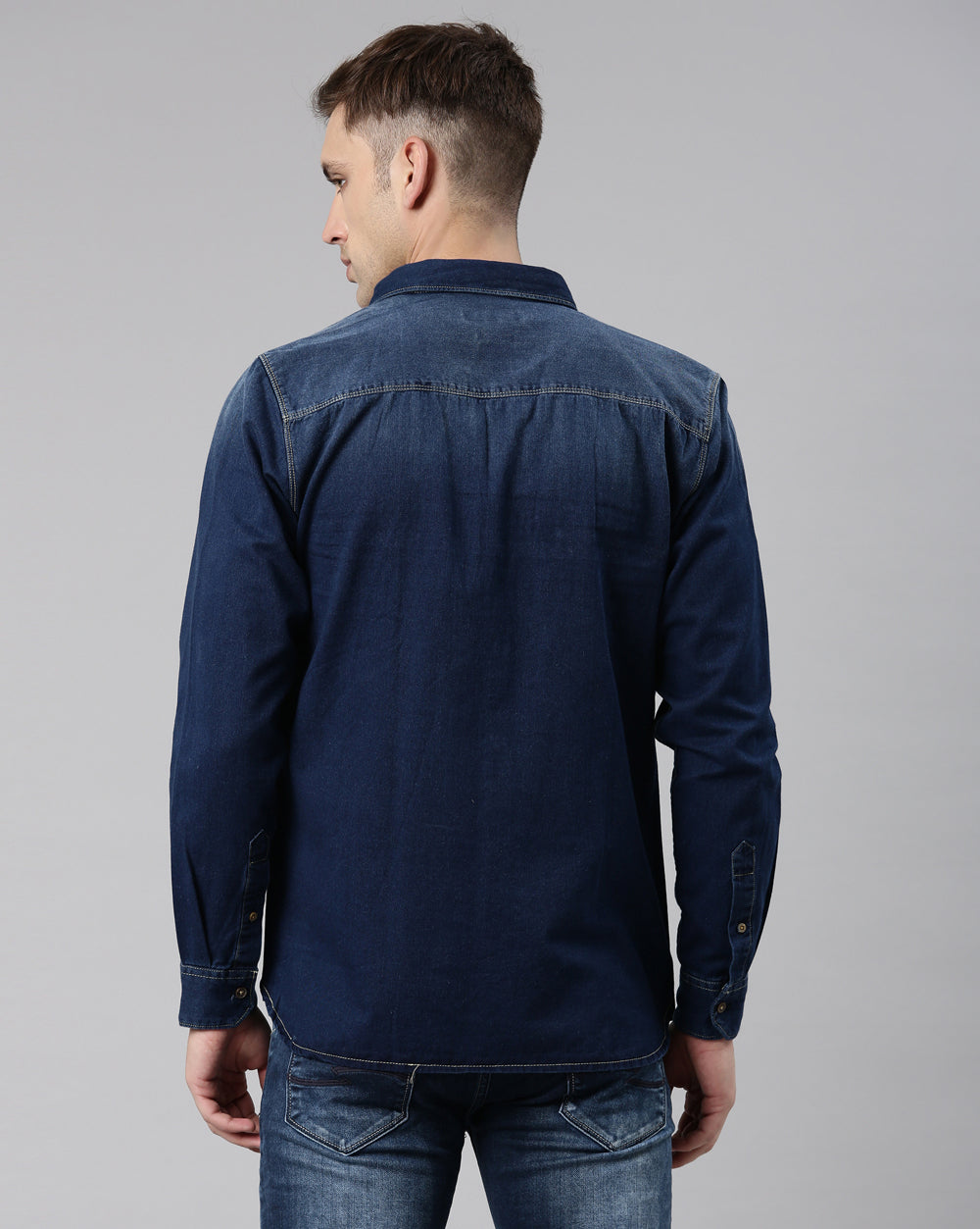 Mid Blue Washed Denim Shirt