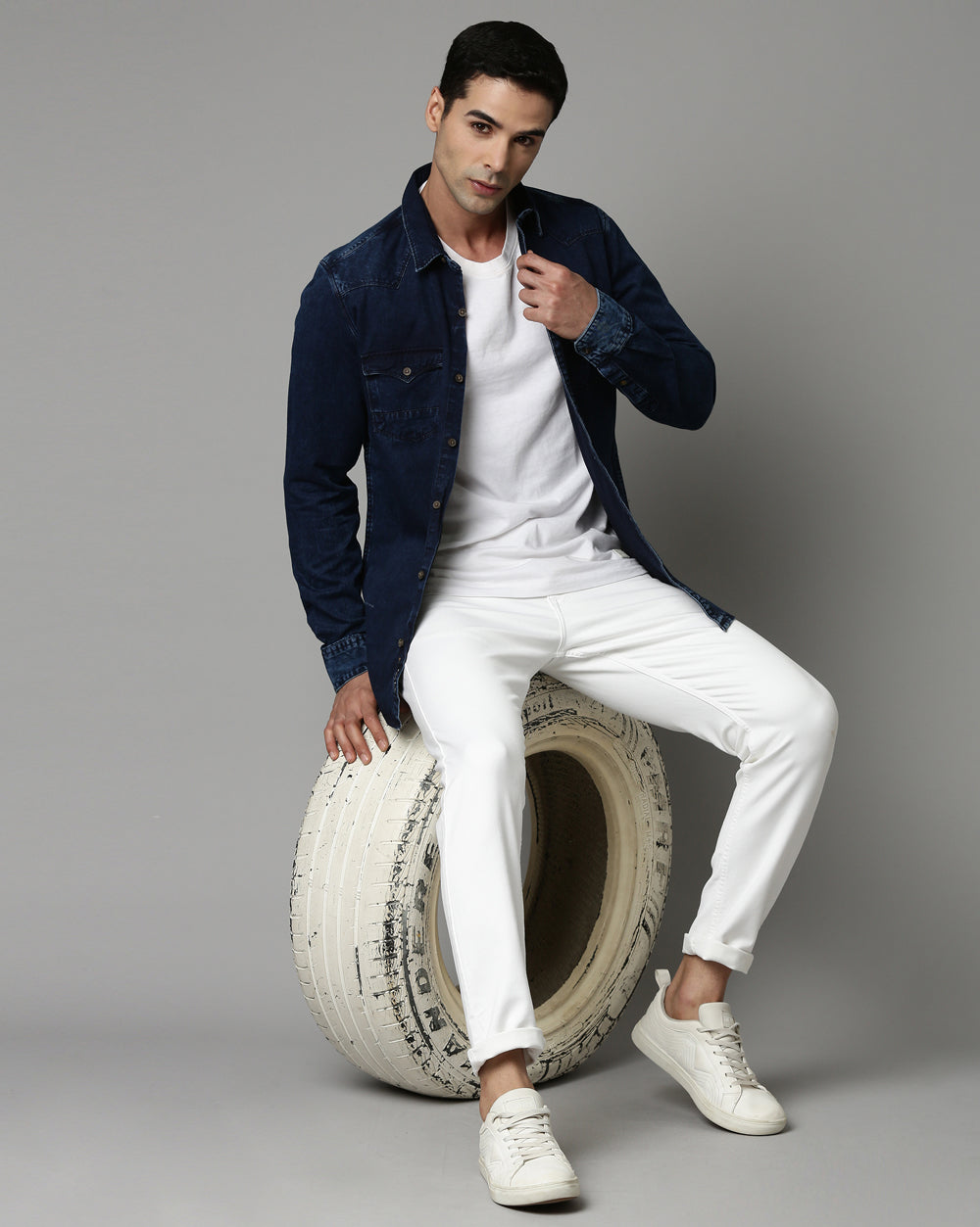 Denim Indigo Double Pocket Shirt